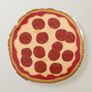 Almofada Redonda Travesseiro redondo da pizza de Pepperoni com