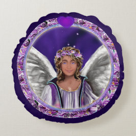 Almofada Redonda Travesseiro redondo de almas roxas