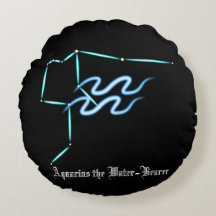 Travesseiro Redondo de Aquário de Constelação Zodi