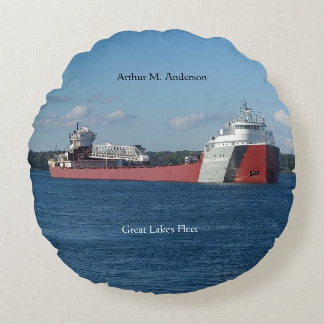 Almofada Redonda Travesseiro redondo de Arthur M. Anderson (Frente)