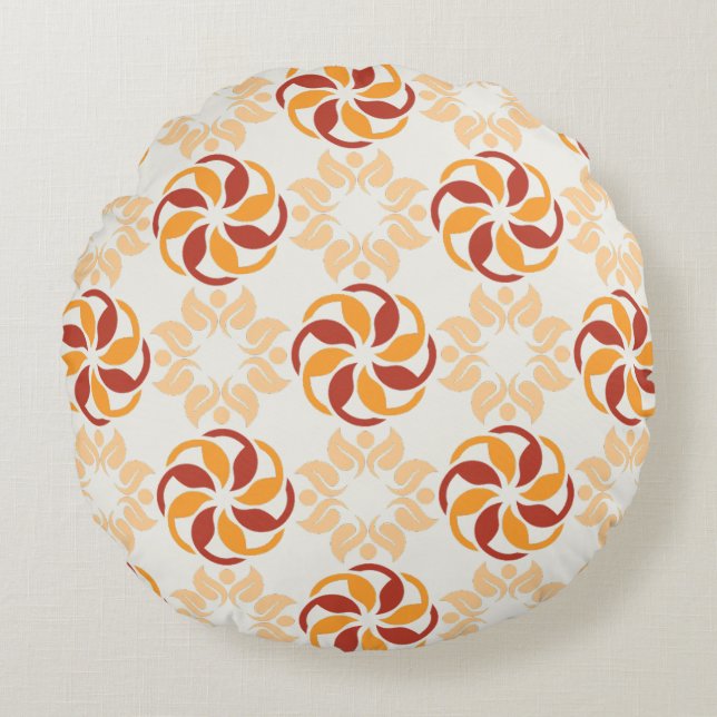 Almofada Redonda Travesseiro Redondo de Beleza Floral Moderna (Frente)
