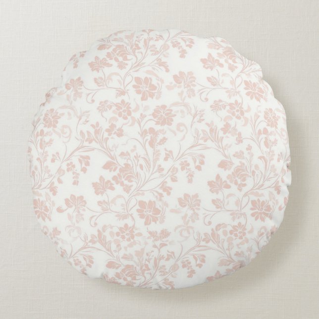 Almofada Redonda travesseiro redondo de cor da tendência de damasco (Frente)