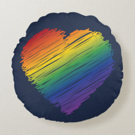 Almofada Redonda Travesseiro redondo de coração escrivado