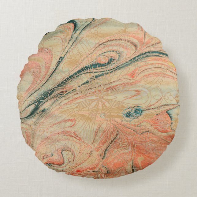 Almofada Redonda Travesseiro Redondo de Coral Oceânico (Frente)