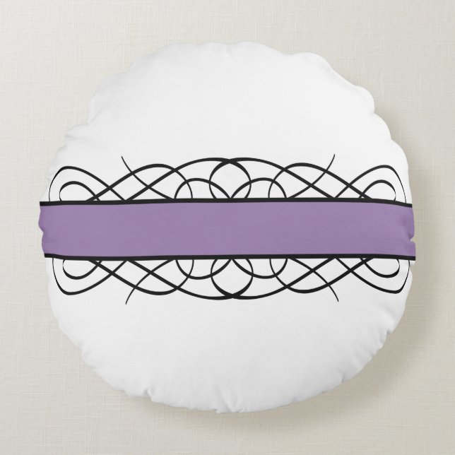 Almofada Redonda Travesseiro redondo de deco roxo (Frente)