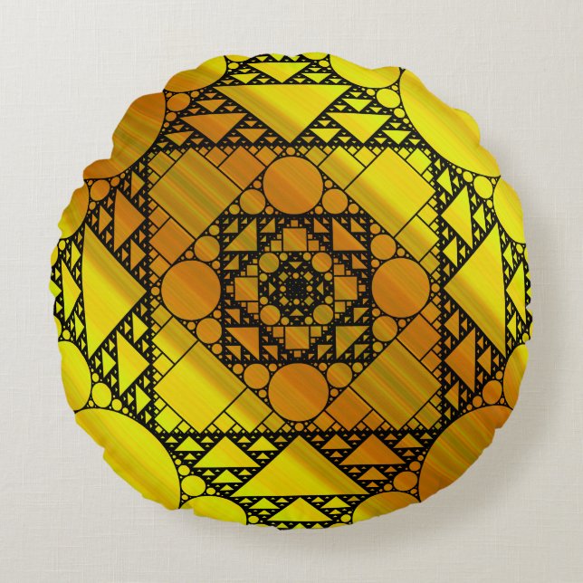 Almofada Redonda Travesseiro redondo de geometria frontal (Frente)