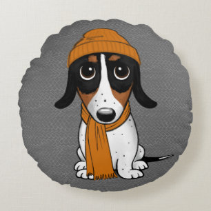 Almofada Redonda Travesseiro redondo de Hipster de Cão de Dachshun