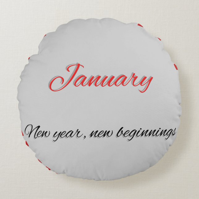 Almofada Redonda Travesseiro redondo de janeiro (Frente)