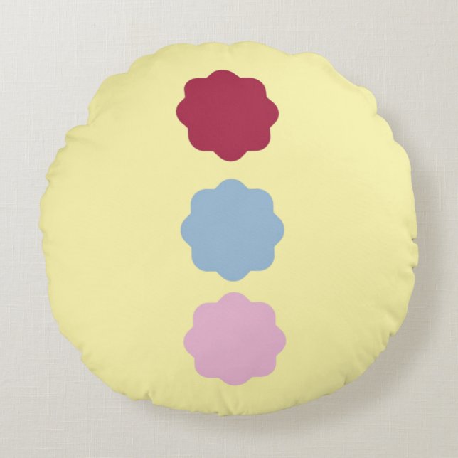 Almofada Redonda Travesseiro redondo de linha circular (Frente)