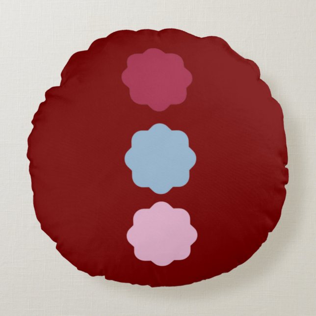 Almofada Redonda Travesseiro redondo de linha circular (Frente)