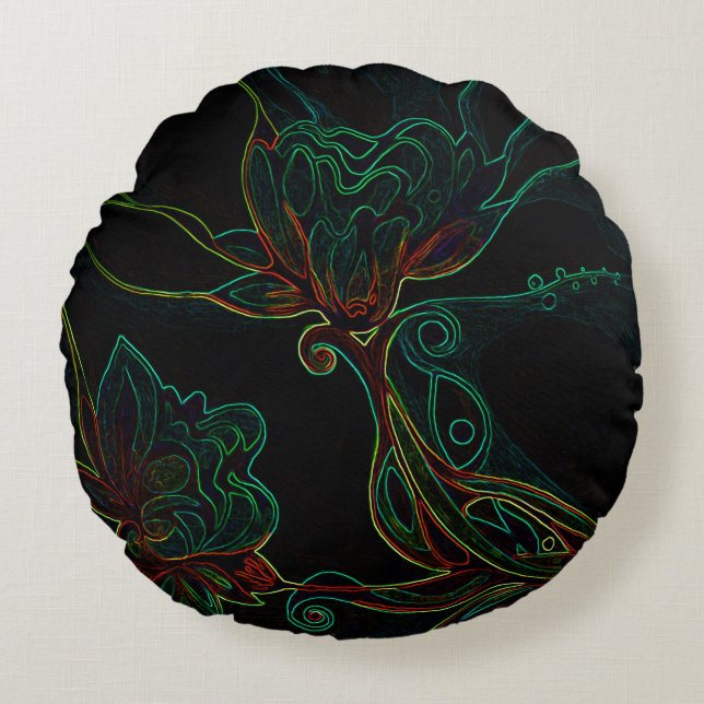 Almofada Redonda Travesseiro redondo de noite mágica (Frente)