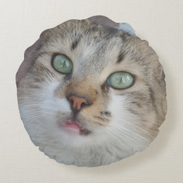 Almofada Redonda Travesseiro redondo de olhos de gato verde