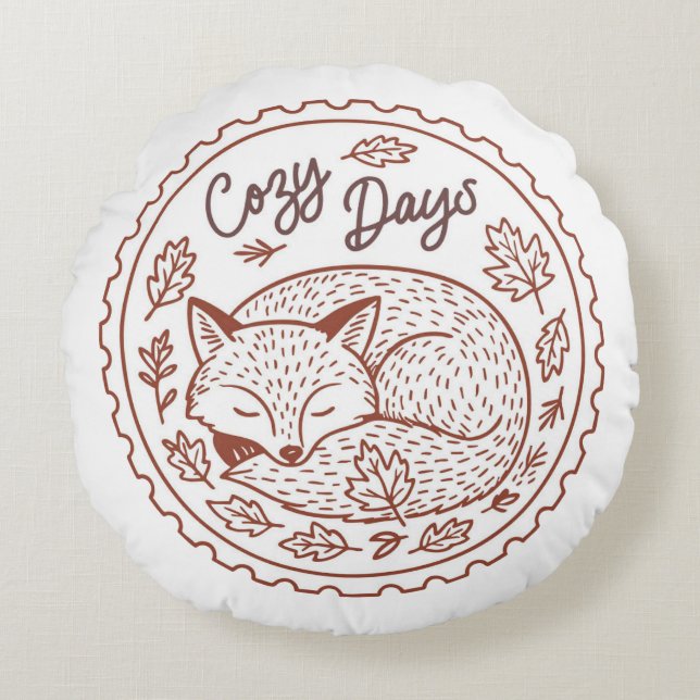 Almofada Redonda Travesseiro Redondo de outono (Frente)