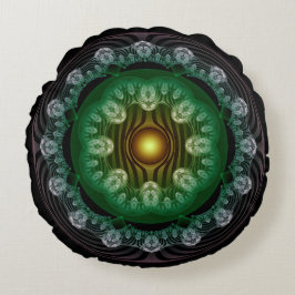 Almofada Redonda Travesseiro redondo de padrão de ornamentado fract