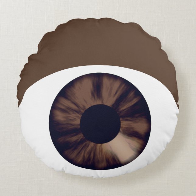 Almofada Redonda Travesseiro redondo de pele escura e castanha (Frente)
