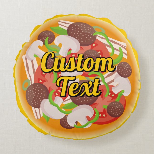 Almofada Redonda Travesseiro redondo de pizza (Frente)