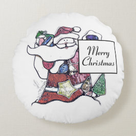 Almofada Redonda Travesseiro redondo de travesseiro Papai noel de N
