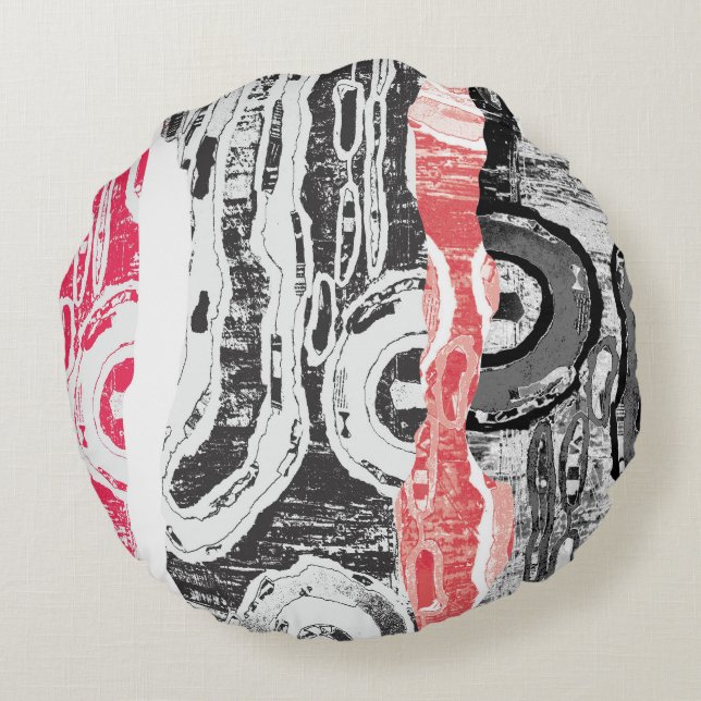 Almofada Redonda Travesseiro Redondo – Design Abstrato Friction Lan (Verso)