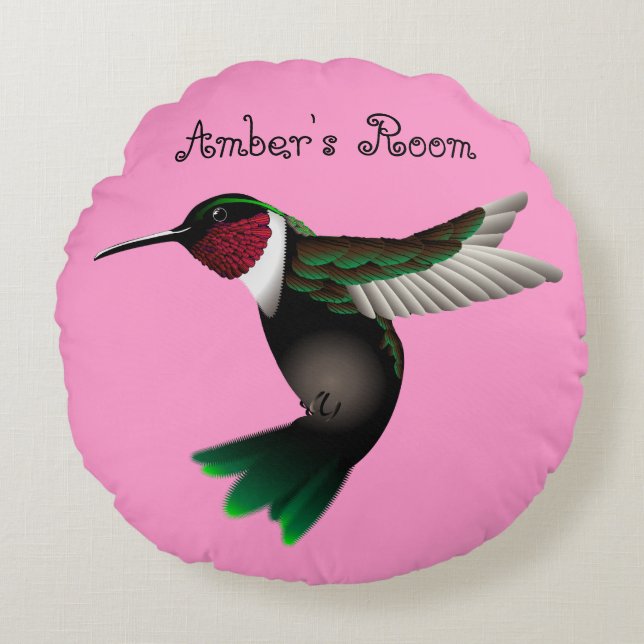 Almofada Redonda Travesseiro redondo do acento do colibri (Frente)