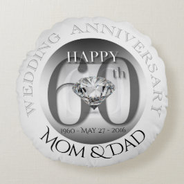 Almofada Redonda Travesseiro redondo do aniversário de casamento do