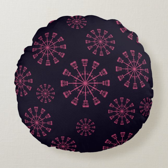 Almofada Redonda Travesseiro redondo do Céu de inverno (Frente)