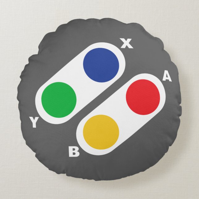 Almofada Redonda Travesseiro redondo do controlador de jogos do con (Frente)