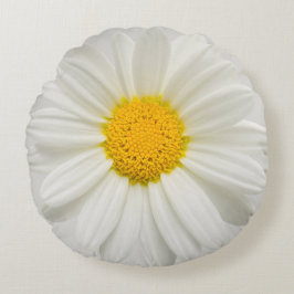 Almofada Redonda Travesseiro redondo do crisântemo branco da