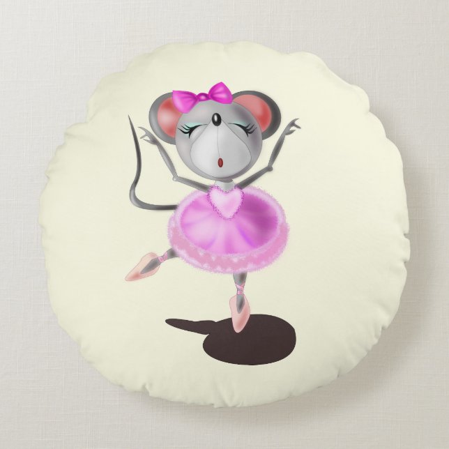 Almofada Redonda Travesseiro redondo do mouse Ballerina (Frente)