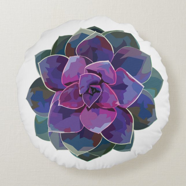 Almofada Redonda Travesseiro redondo do Succulent (Verso)