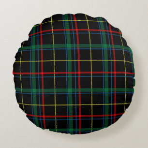 Almofada Redonda travesseiro redondo do tartan da xadrez