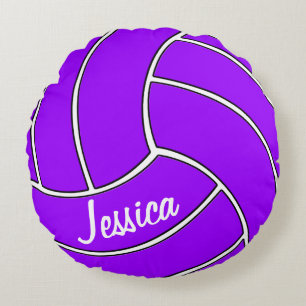 Almofada Redonda Travesseiro redondo do voleibol roxo feito sob