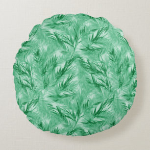 Almofada Redonda Travesseiro redondo Elegante Turquois Palm