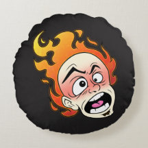 Travesseiro redondo escovilélico da cabeça de fogo