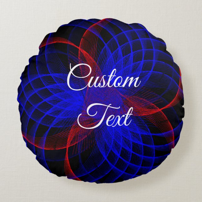 Almofada Redonda Travesseiro redondo geométrico com cor de mirtilo (Frente)