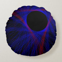 Travesseiro redondo geométrico com triângulo acent