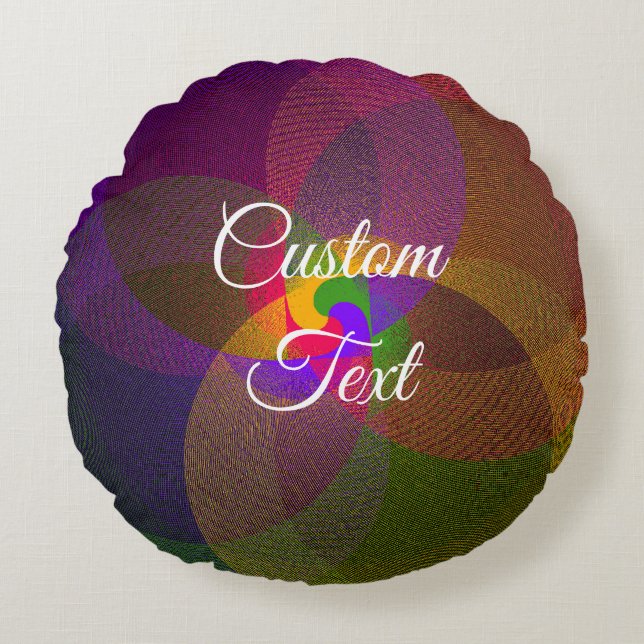 Almofada Redonda Travesseiro redondo geométrico de mistura de citri (Frente)