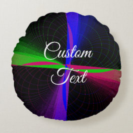 Almofada Redonda Travesseiro redondo geométrico de onda de quatro v