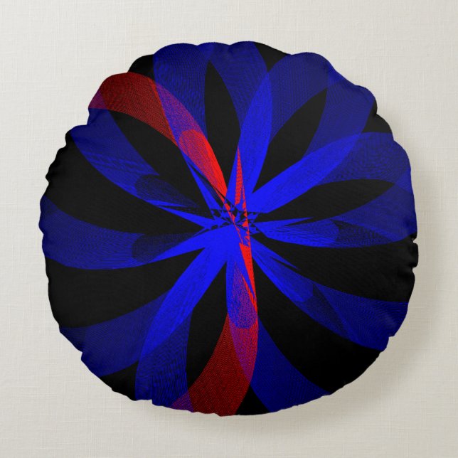 Almofada Redonda Travesseiro redondo geométrico do centro de cor de (Frente)