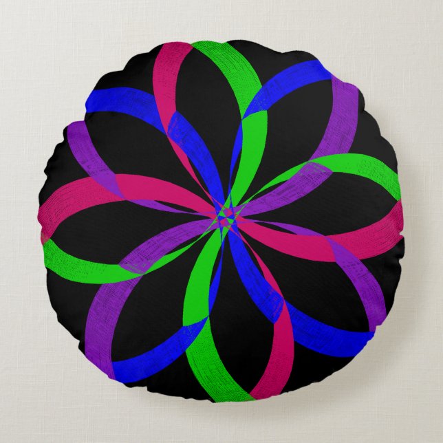 Almofada Redonda Travesseiro Redondo Geométrico Figura 8 (Frente)