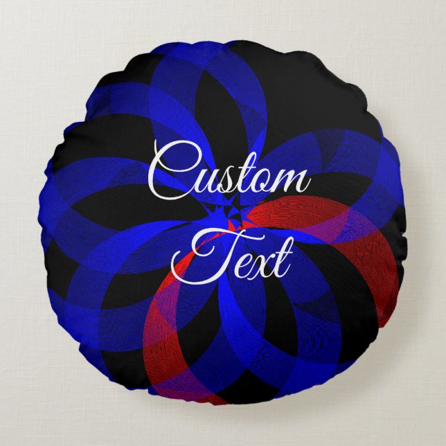 Almofada Redonda Travesseiro redondo geométrico Revolucionário com  (Frente)