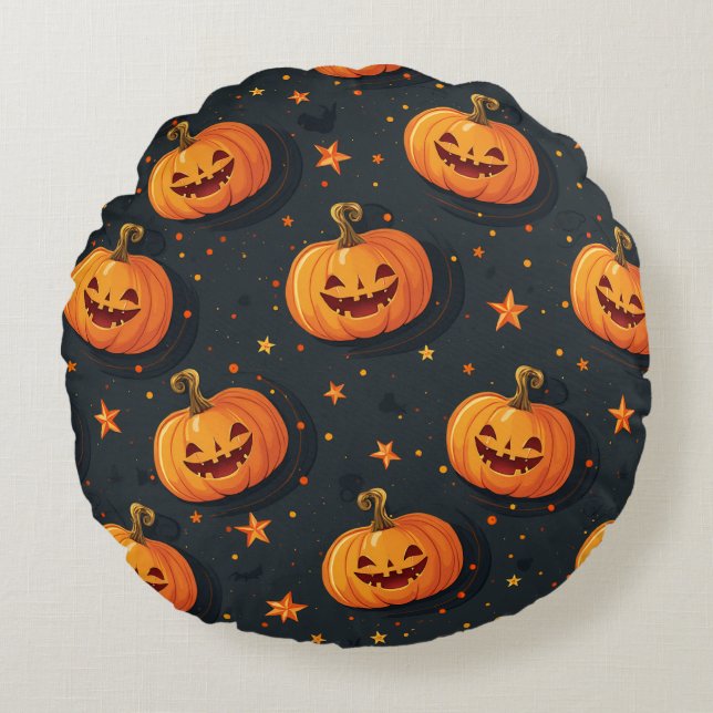 Almofada Redonda Travesseiro redondo Halloween (Frente)