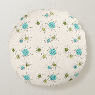 Almofada Redonda Travesseiro Redondo Iconic Atomic Starbursts