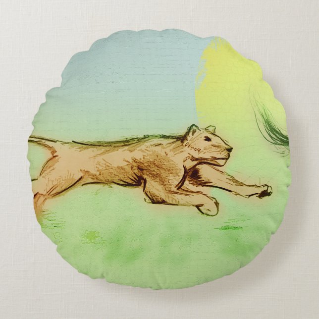 Almofada Redonda Travesseiro redondo ilustrado colorido - Chase (Frente)