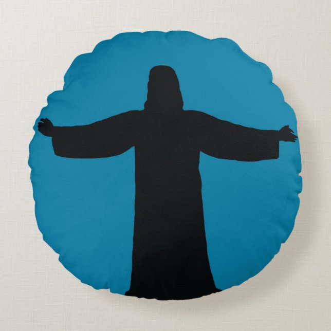 Almofada Redonda Travesseiro Redondo jesus crist (Frente)