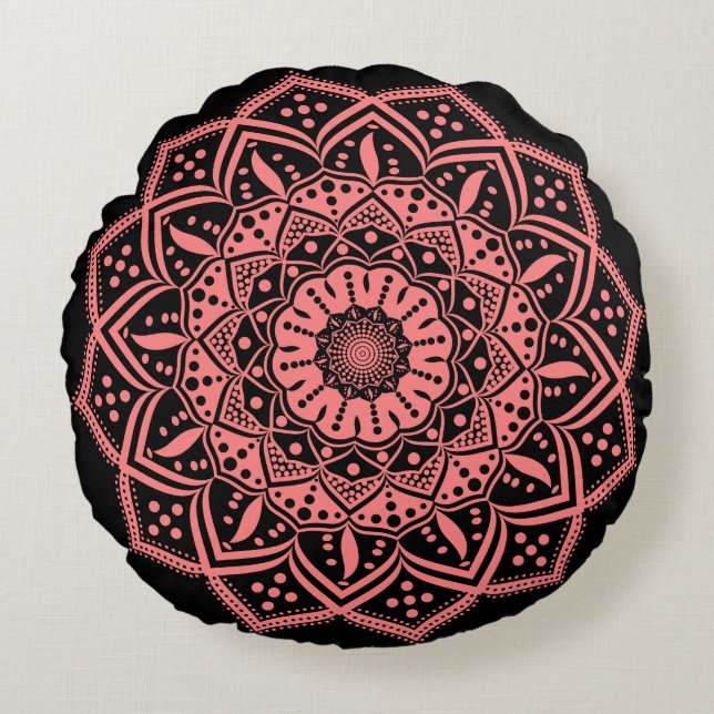Almofada Redonda Travesseiro Redondo Mandala (Frente)