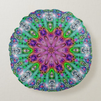 Almofada Redonda Travesseiro Redondo Mandala Solstício Alucinógeno