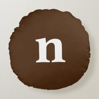 Almofada Redonda Travesseiro redondo Monograma castanho