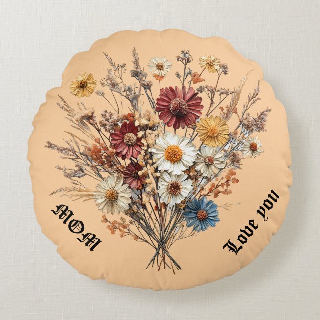 Almofada Redonda Travesseiro redondo para a mãe (Frente)