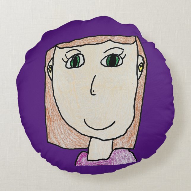 Almofada Redonda Travesseiro redondo personalizado de Olive (Verso)