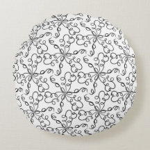 Travesseiro redondo preto e branco